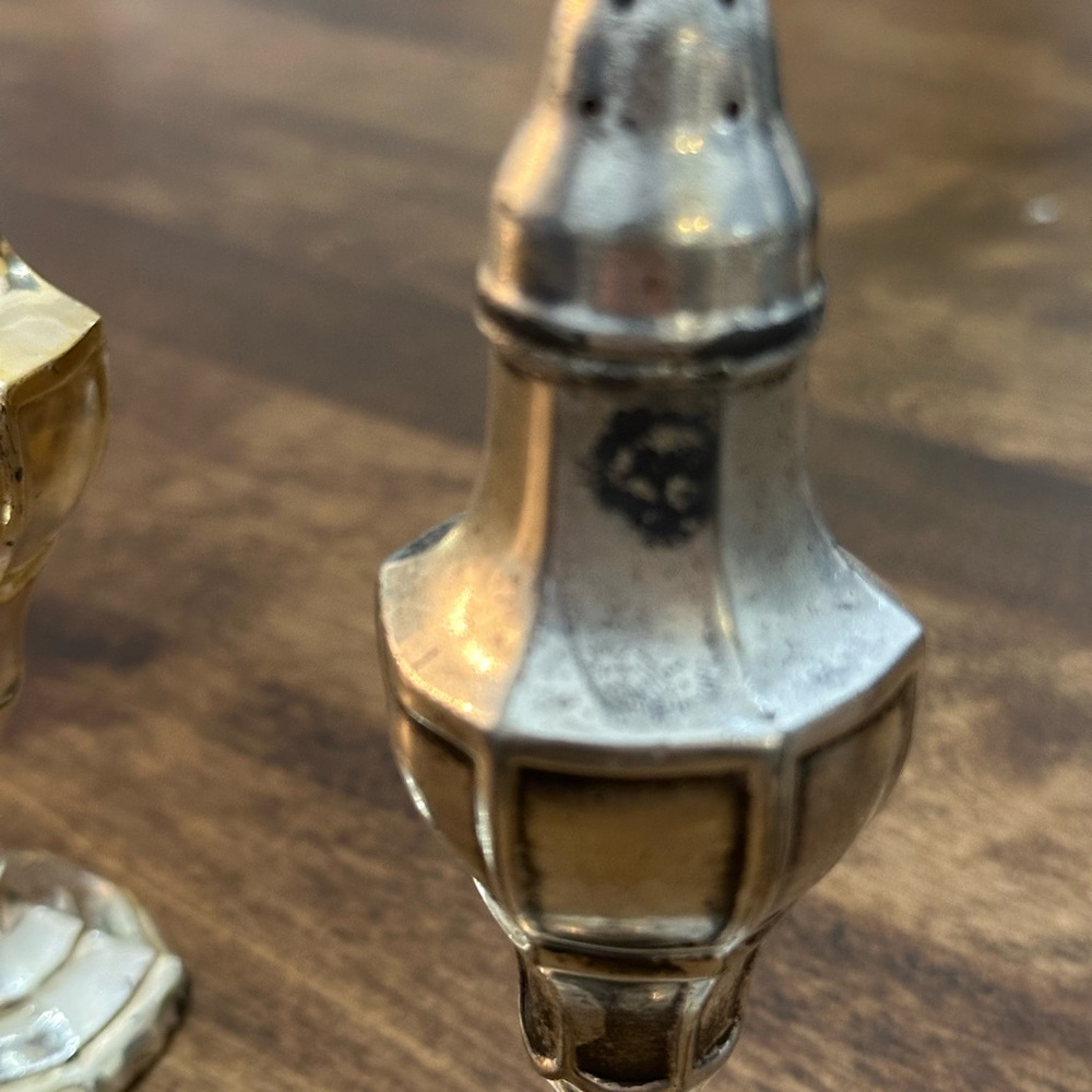 Elegant Gold and Silver Salt and Pepper Shakers - Picture 3 of 5